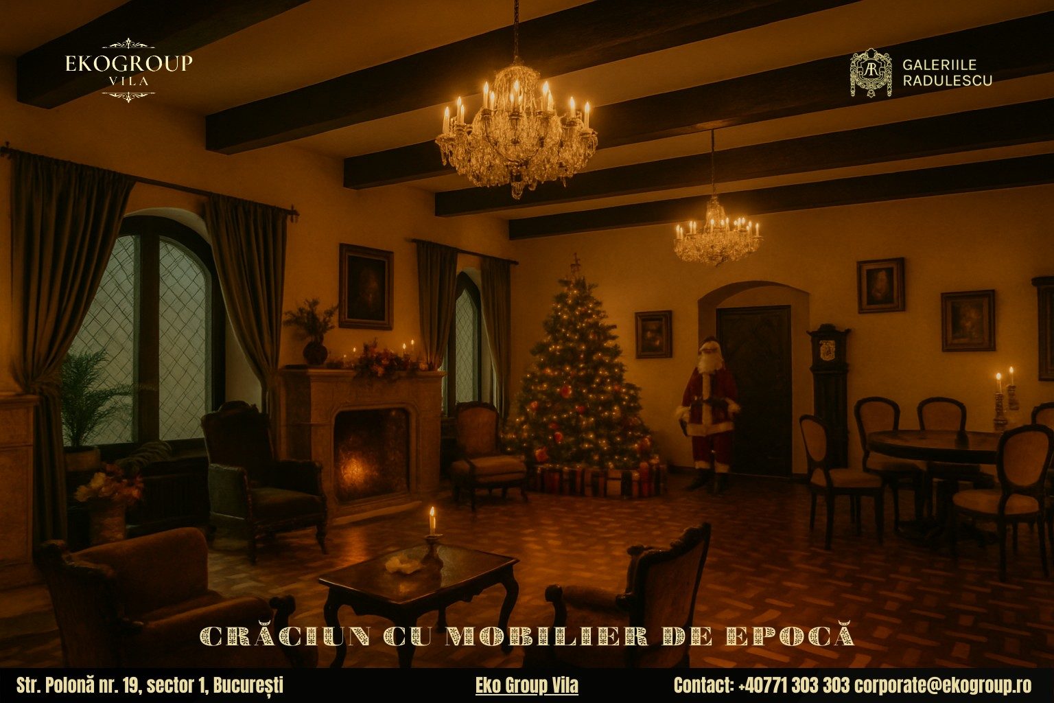 Evenimente de Crăciun București: O Călătorie Elegantă în Crăciunul anilor ’30 la Eko Group Vila 6 Evenimente de Crăciun București: O Călătorie Elegantă în Crăciunul anilor ’30 la Eko Group Vila